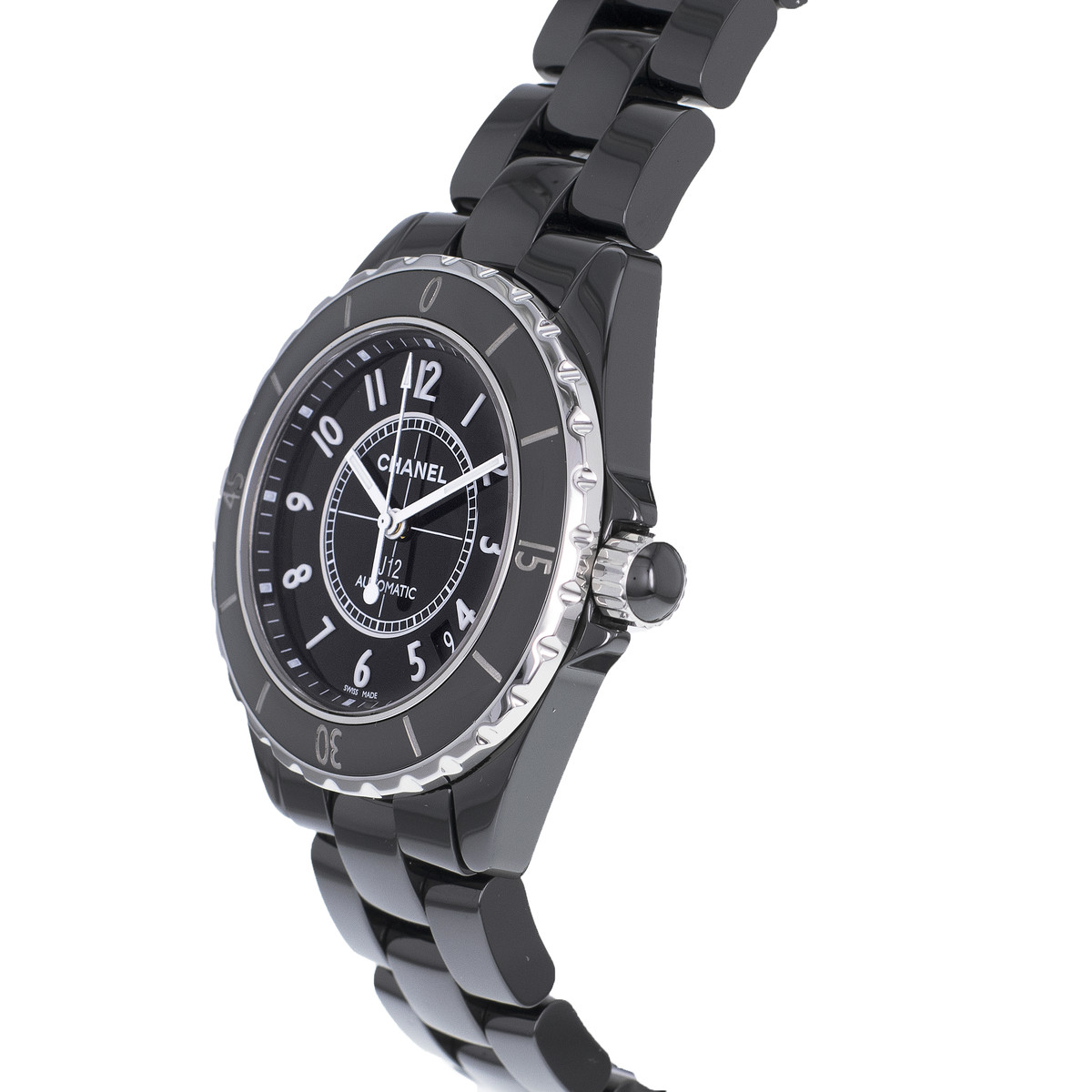 CHANEL J12 ladies' automatic watch with ceramic bracelet - view D2