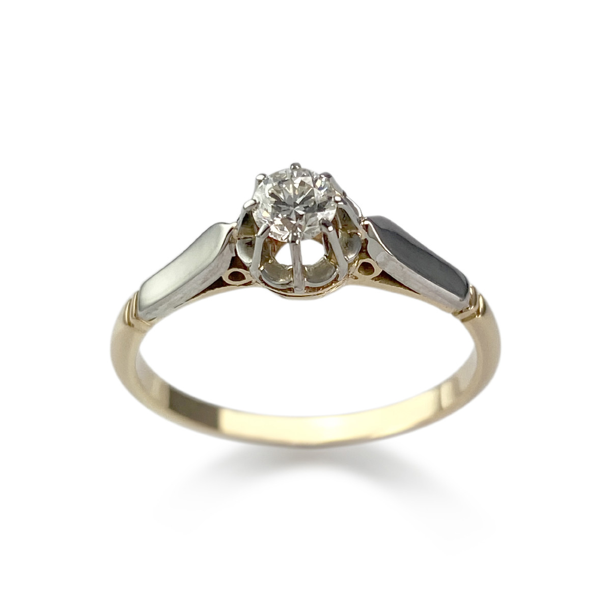 Solitaire d'occasion or 750 jaune diamant