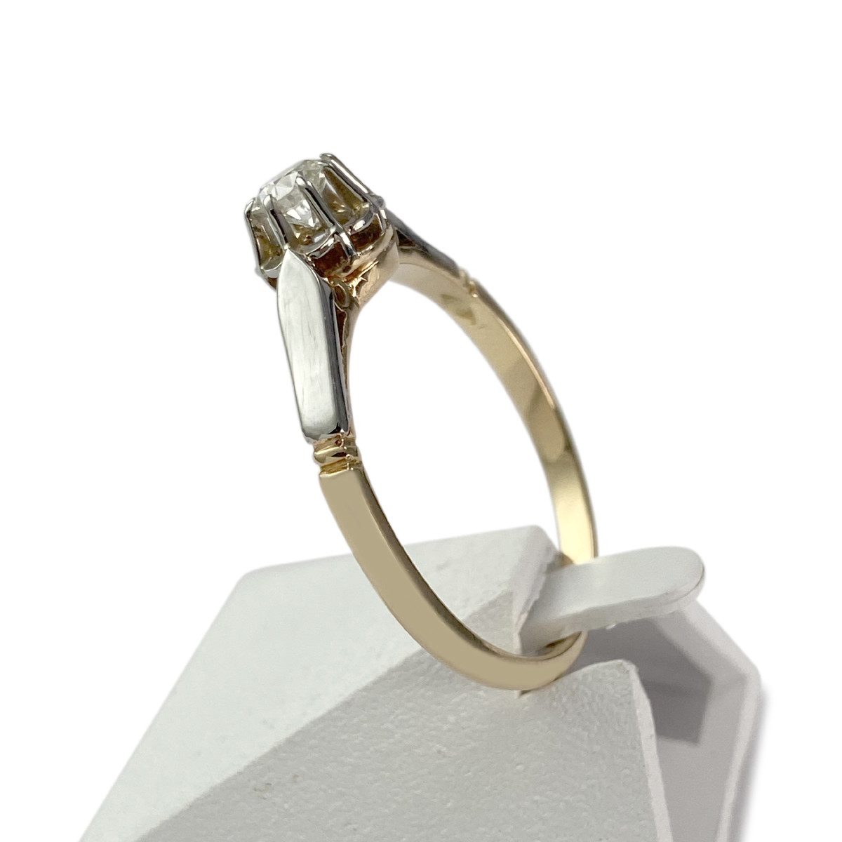 Solitaire d'occasion or 750 jaune diamant - vue 2