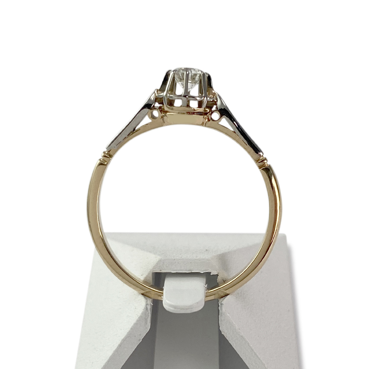 Solitaire d'occasion or 750 jaune diamant - vue 3