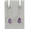 Boucles d'oreilles d'occasion or 375 blanc amethyste - vue V1