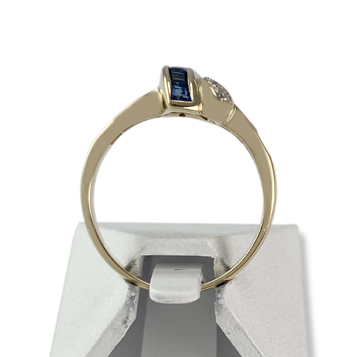 Bague d'occasion or 585 jaune saphir diamant - vue 3