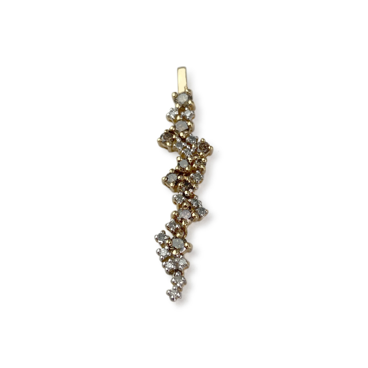 Tweedehands gouden hanger 750 gele diamanten