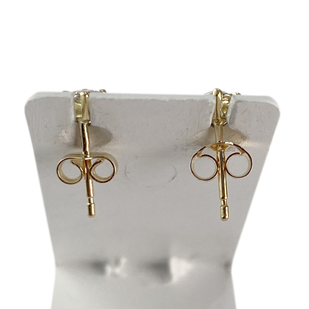 Boucles d'oreilles d'occasion or 750 jaune diamants - vue 3