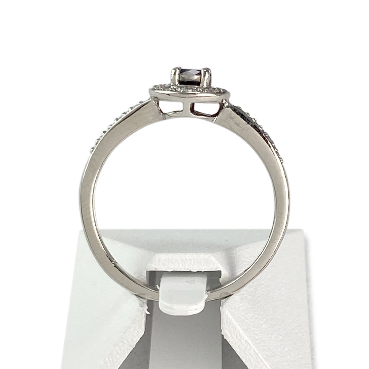 Bague d'occasion or 750 blanc diamant noir et blanc - vue 3