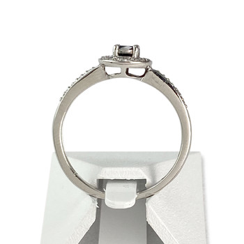 Bague d'occasion or 750 blanc diamant noir et blanc