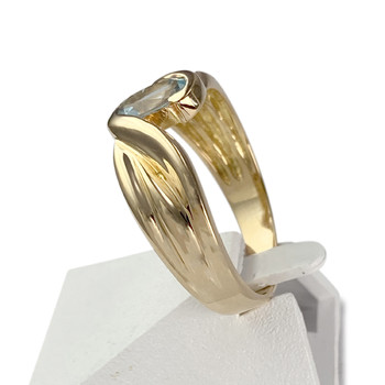 Bague d'occasion or 750 jaune topaze sky blue