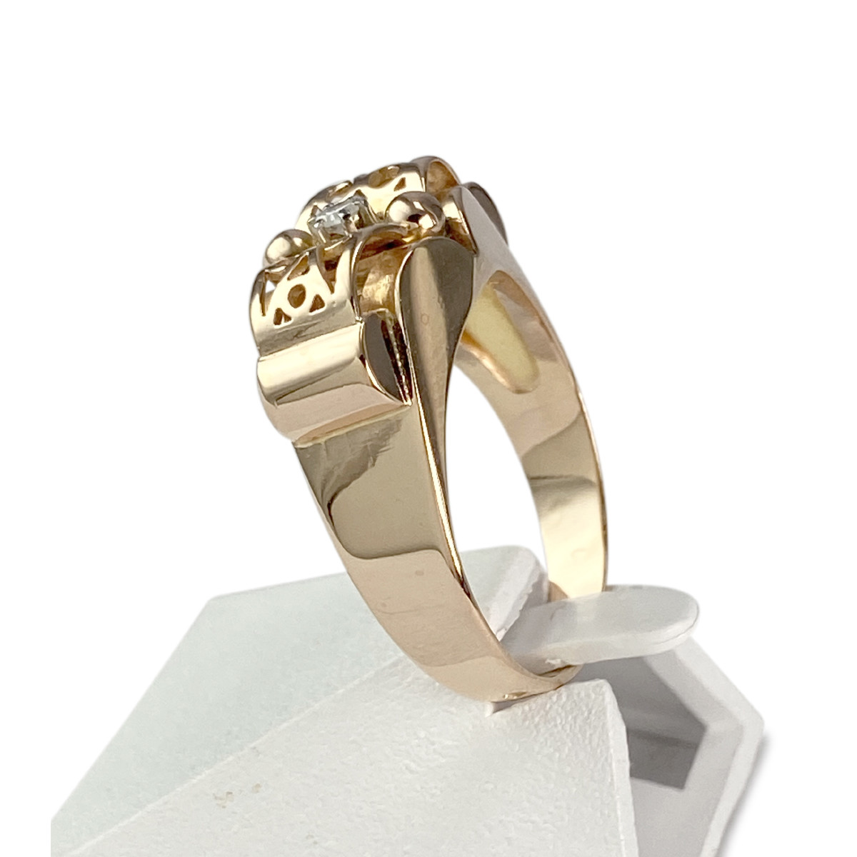Bague d'occasion or 750 jaune tank diamant - vue 2