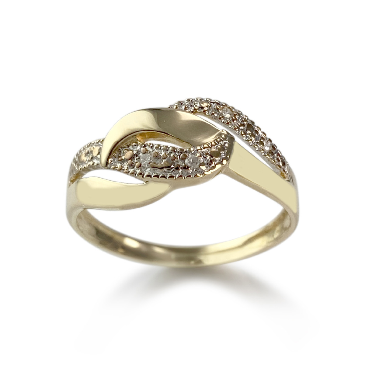 Tweedehands gouden ring 750 gele diamanten