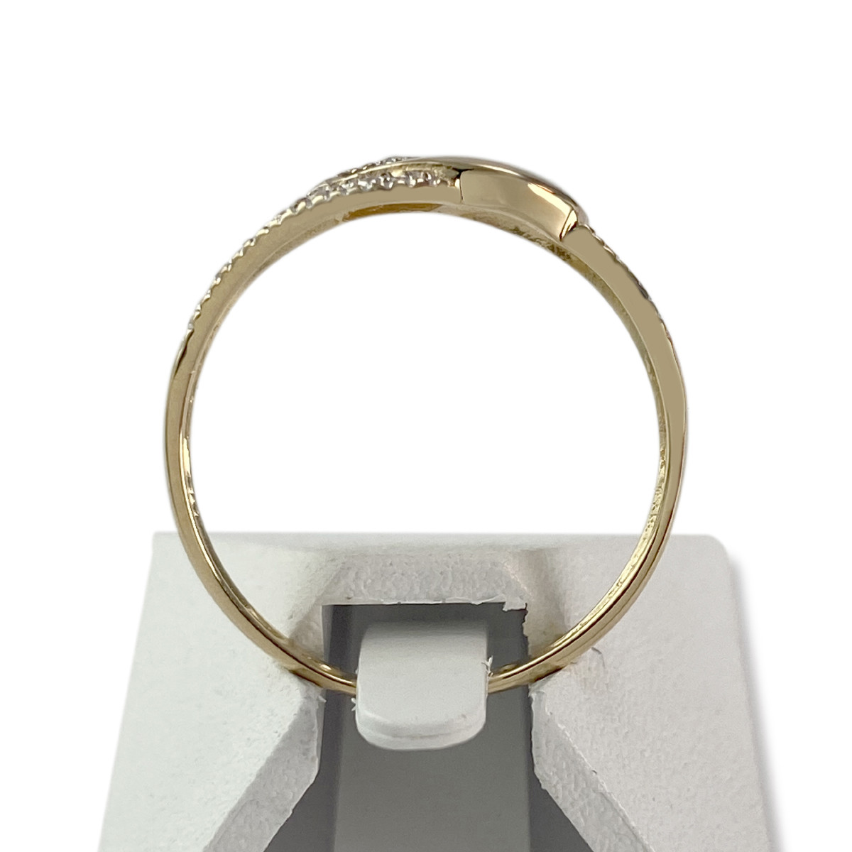 Tweedehands gouden ring 750 gele diamanten - bekijk 3