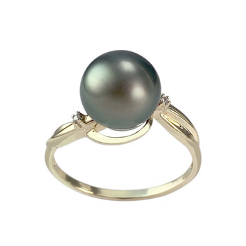 Bague d'occasion or 375 jaune perle de Tahiti