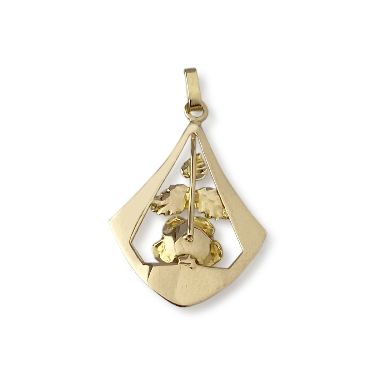 Pendentif d'occasion or 750 jaune fleur - vue 2
