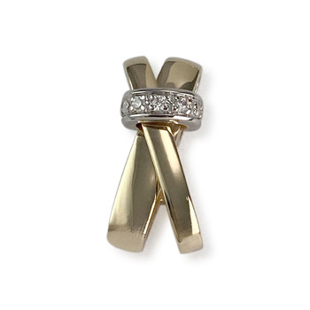 Pendentif d'occasion 2 ors 750 diamants
