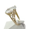 Second-hand gold 750 yellow zirconia ring - vue V2