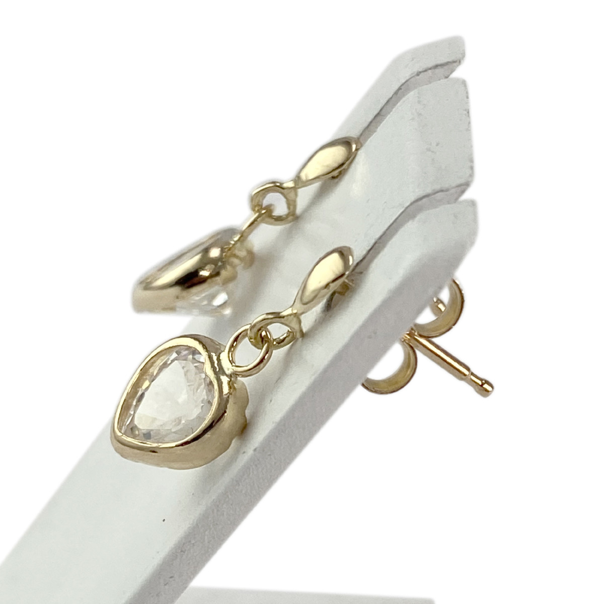 Boucles d'oreilles d'occasion or 750 jaunezirconias - vue 2