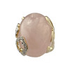 Bague d'occasion or 750 jaune quartz diamant - vue V1