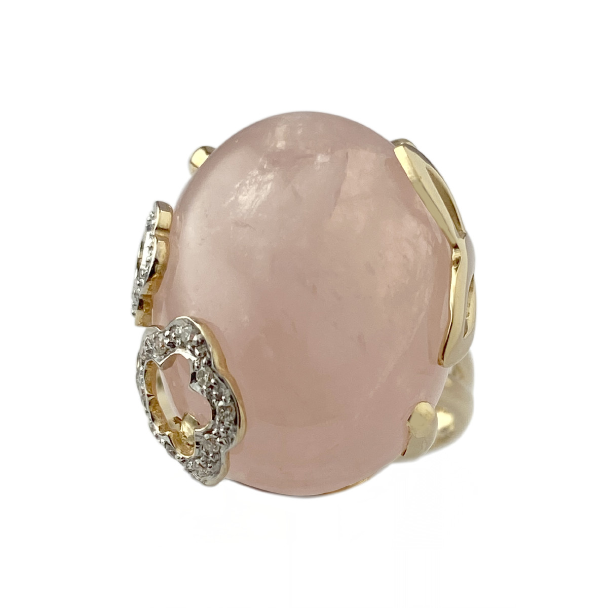 Bague d'occasion or 750 jaune quartz diamant