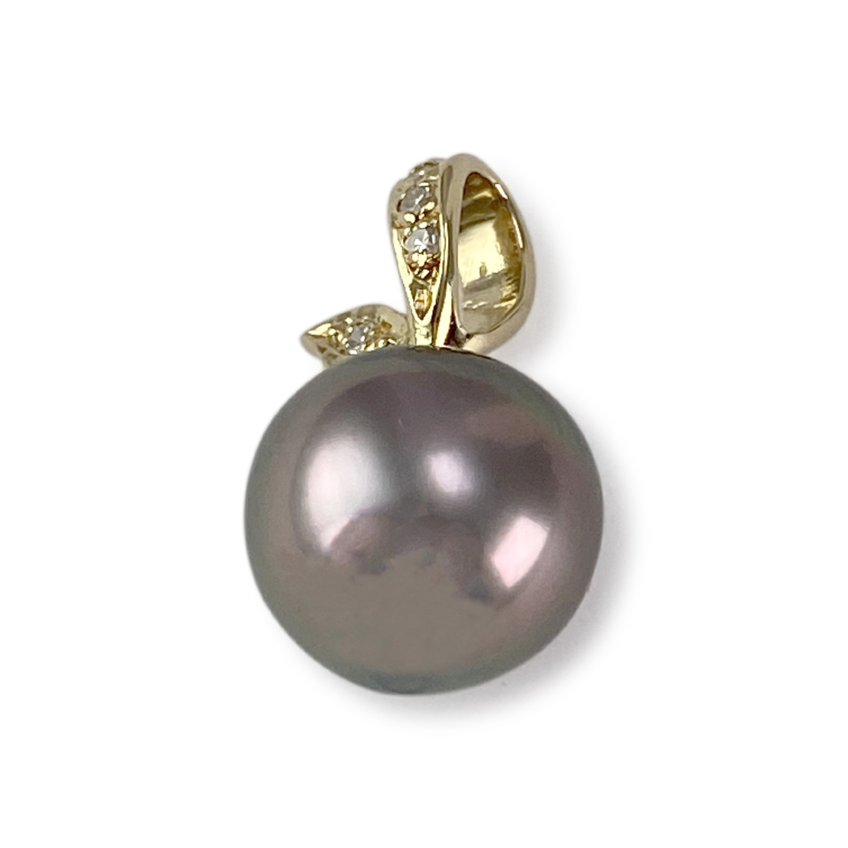 Pendentif d'occasion or 750 jaune perle de tahiti diamant