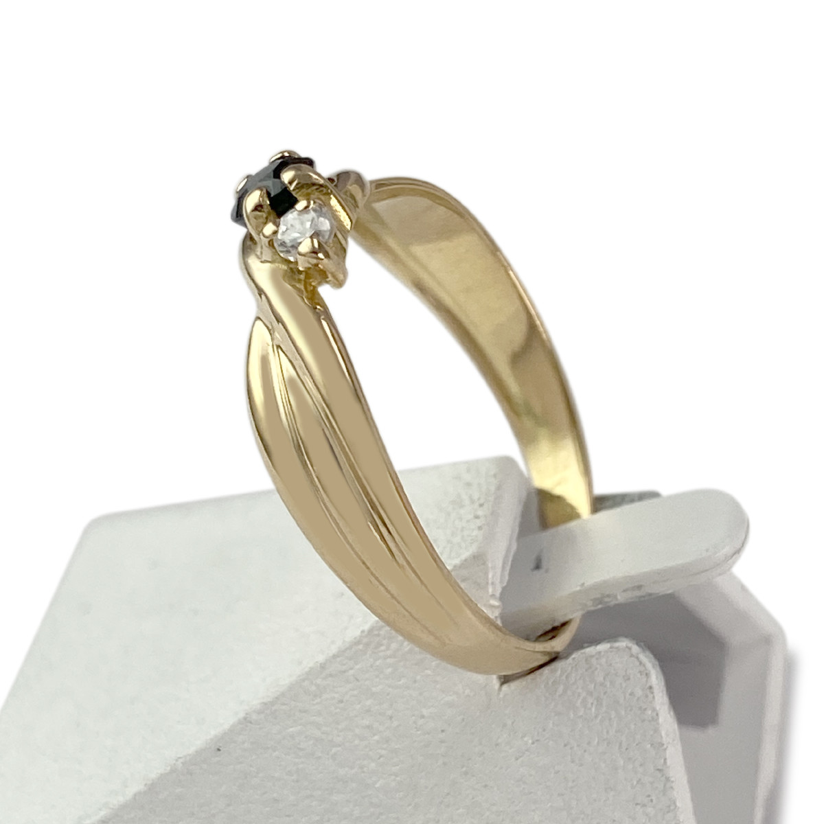 Bague d'occasion or 750 jaune saphirzirconias - vue 2