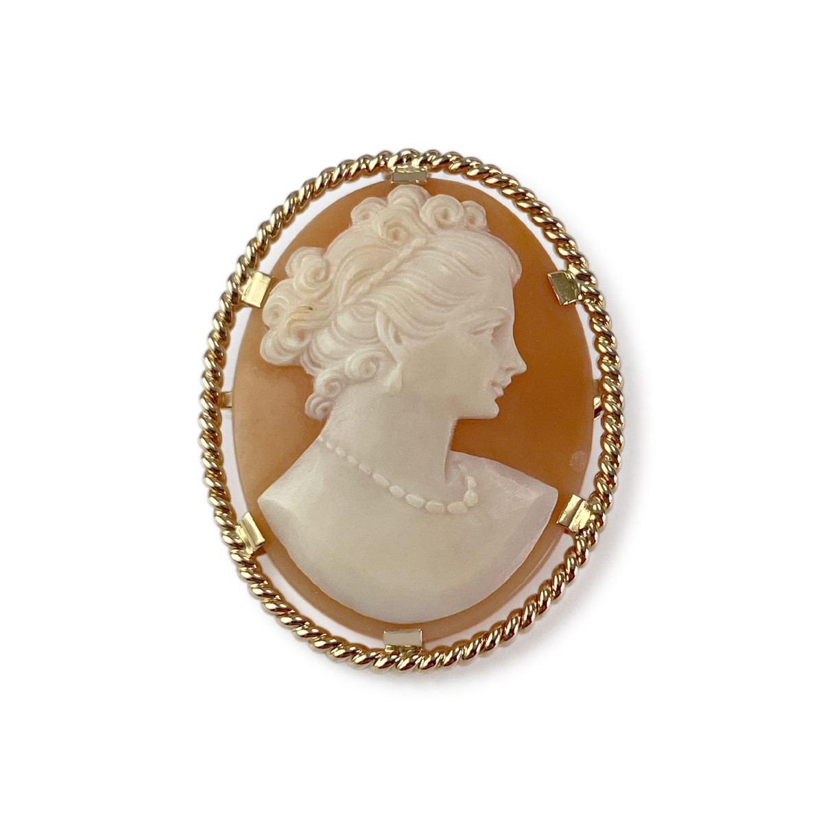 Pendentif d'occasion or 750 jaune camee