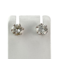 Second-hand gold 750 white diamond earrings