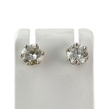 Second-hand gold 750 white diamond earrings