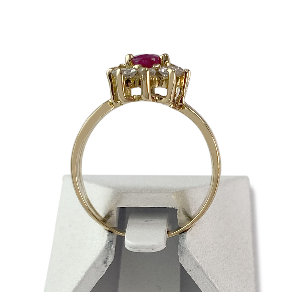 Bague d'occasion or 750 jaune diamant rubis - vue 3
