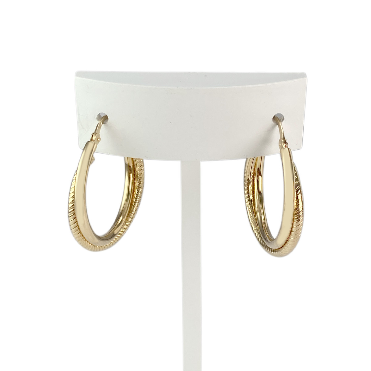 Second-hand 750 yellow gold hoop earrings