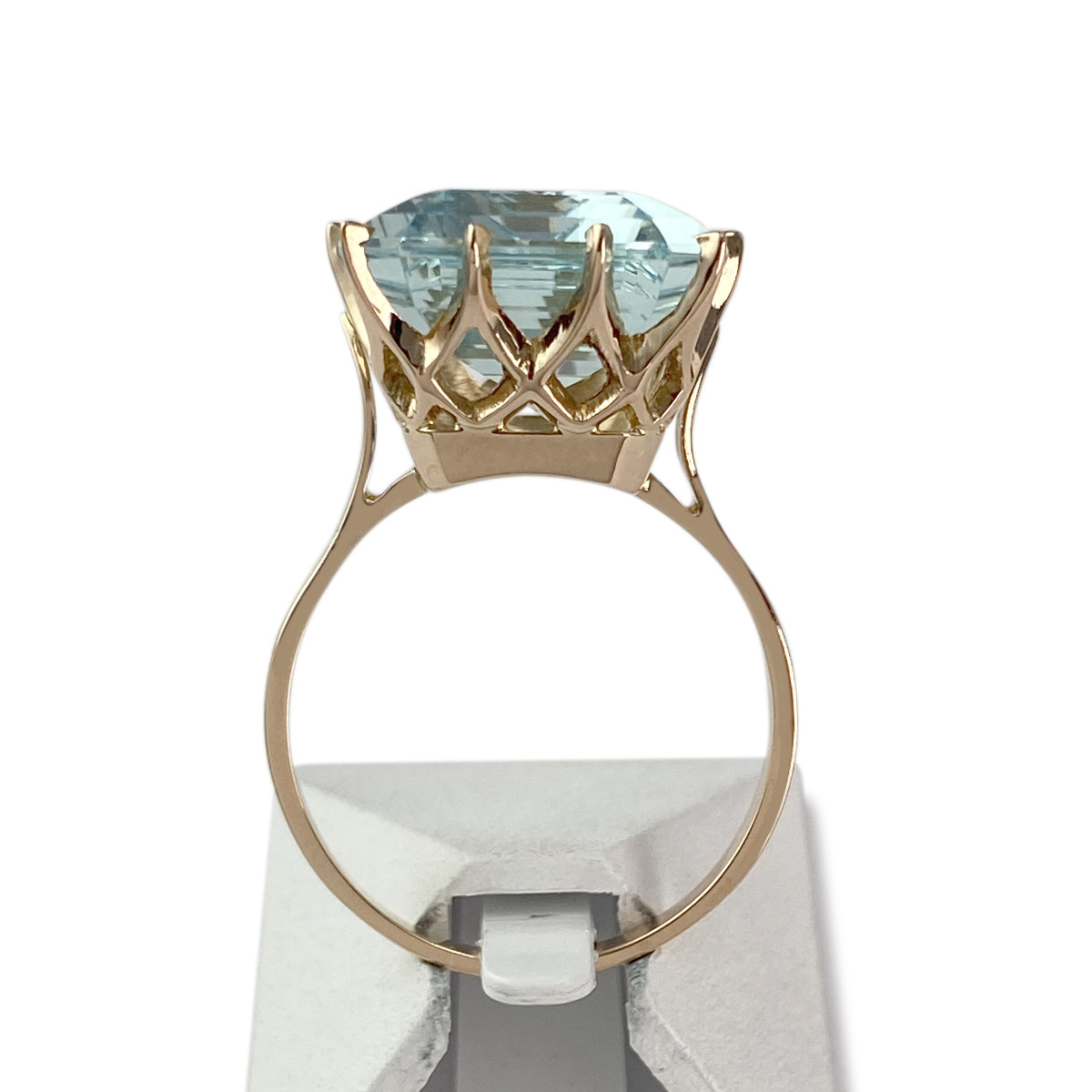 Bague d'occasion or 750 jaune aigue marine - vue 3