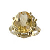 Tweedehands goud 750 gele citrien ring - bekijk V1