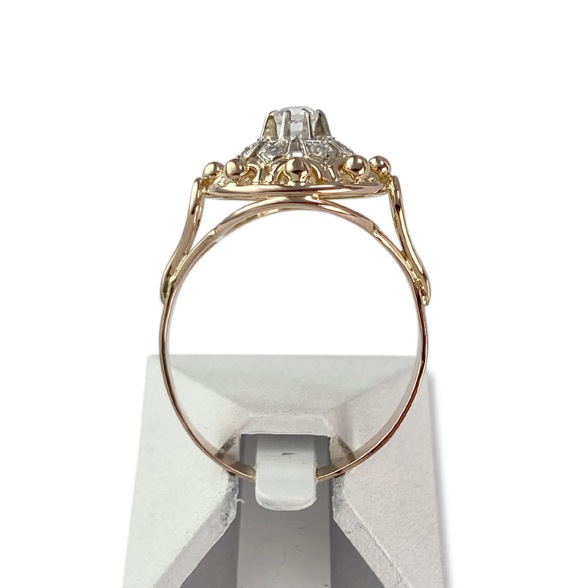 Bague d'occasion or 750 2 tons pierre synthetique - vue 3