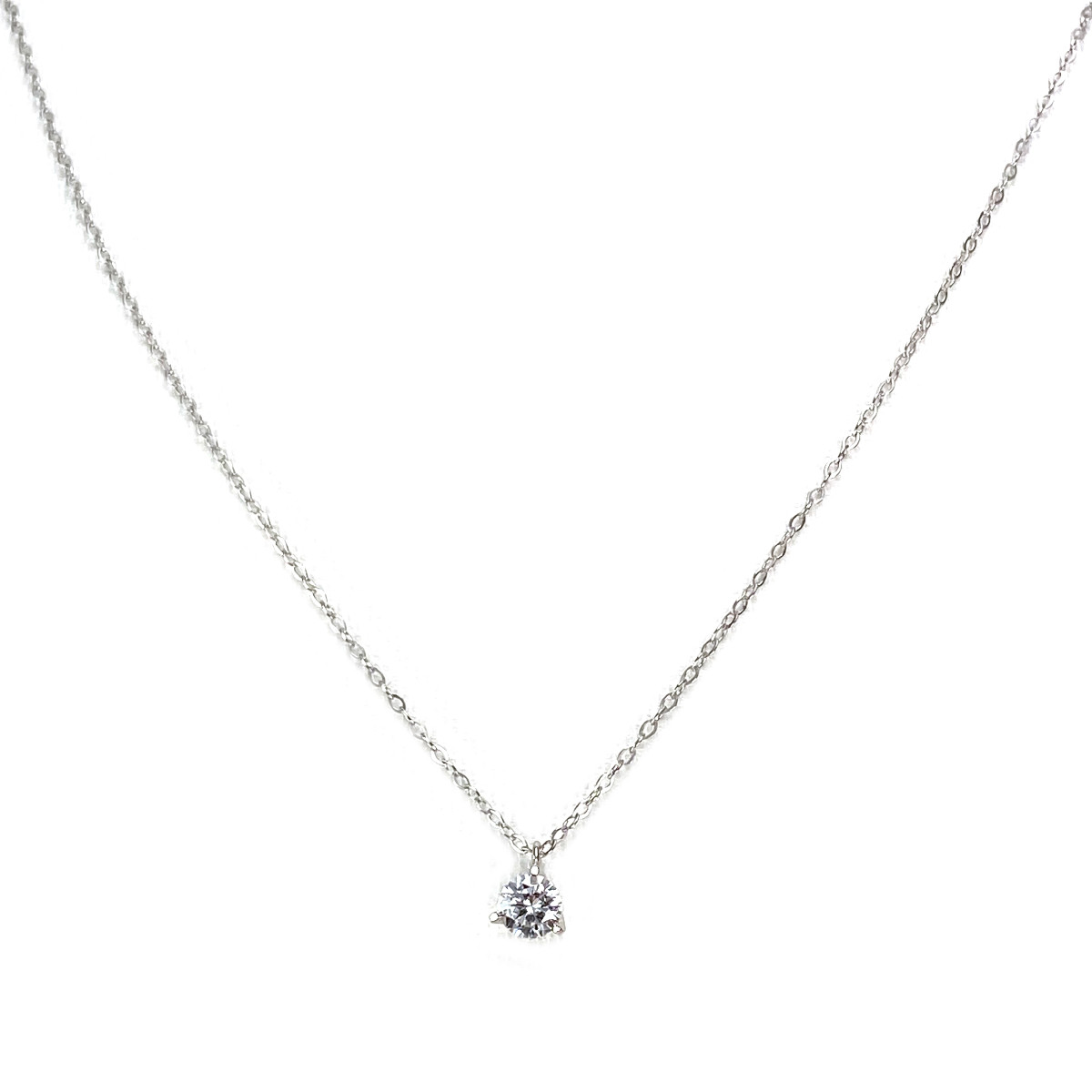 Collier d'occasion or 750 blanc diamant DSI1 0.20ct