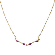 Collier d'occasion or 750 jaune maille forcat rubis diamant