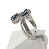 Bague d'occasion or 750 blanc saphir diamant - vue V2
