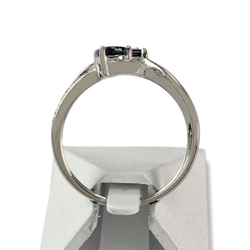 Second-hand gold 750 white sapphire diamond ring