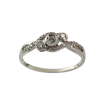 Second-hand gold 750 white diamond ring