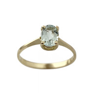 Second hand gold 750 yellow aquamarine ring
