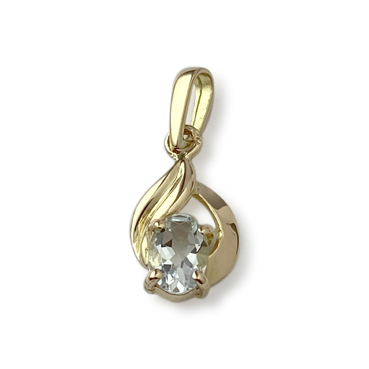 Second-hand gold 750 yellow aquamarine pendant