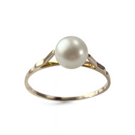 Bague d'occasion or 750 jaune perle de culture