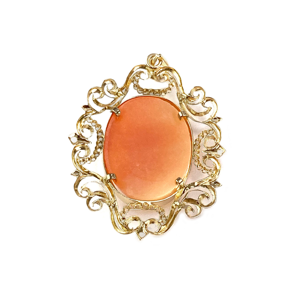 Second hand pendant gold 750 yellow camee - view 2