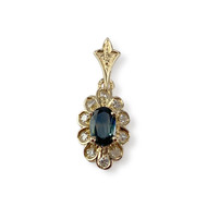 Pendentif d'occasion or 750 jaune saphir diamant