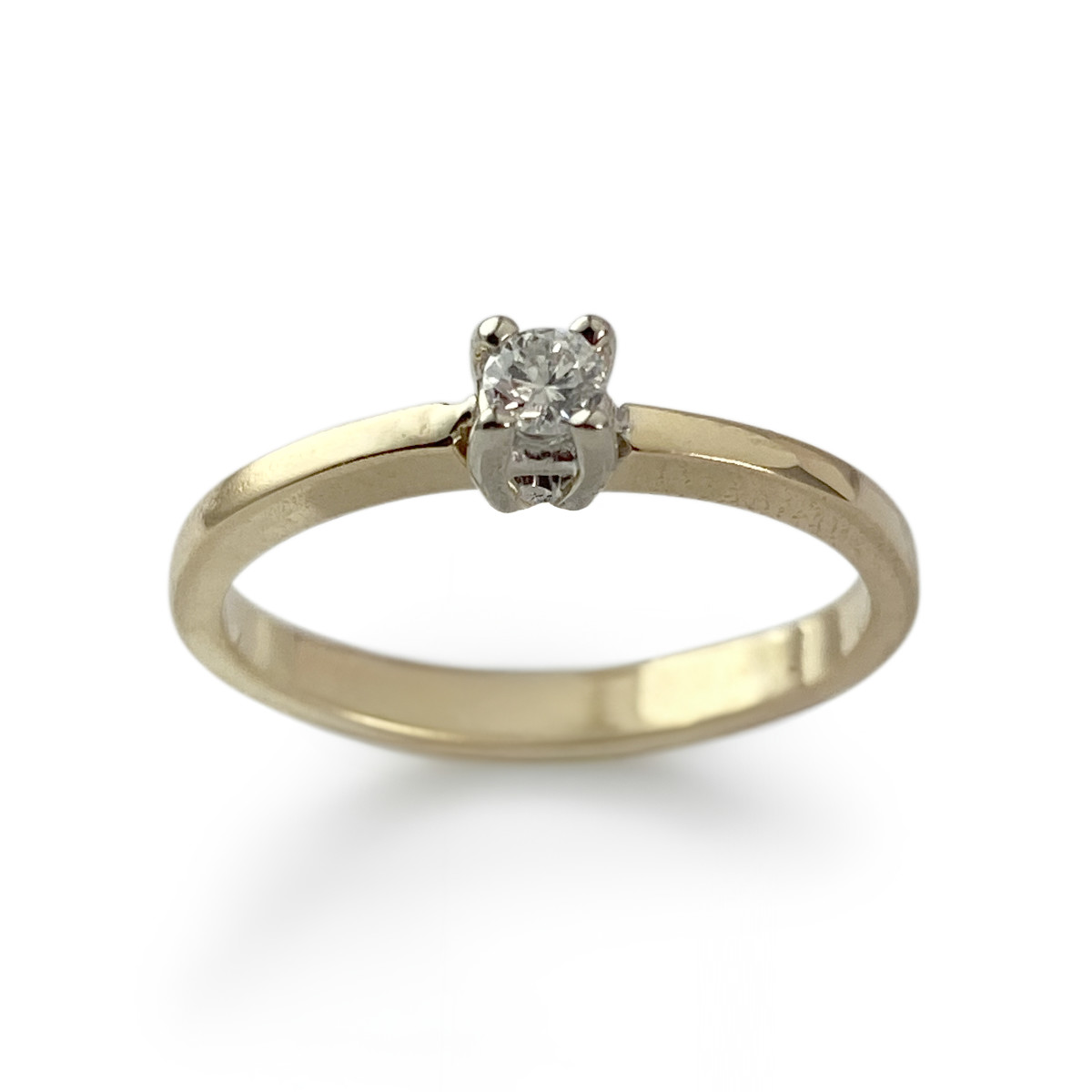 Solitaire tweedehands goud 750 gele diamant