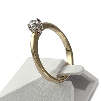 Solitaire tweedehands goud 750 gele diamant