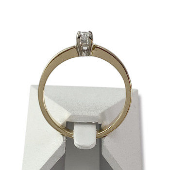 Solitaire tweedehands goud 750 gele diamant