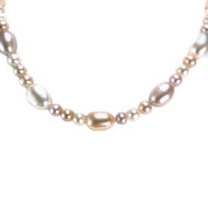 Collier d'occasion or 750 jaune maille perles perle de culture de chine