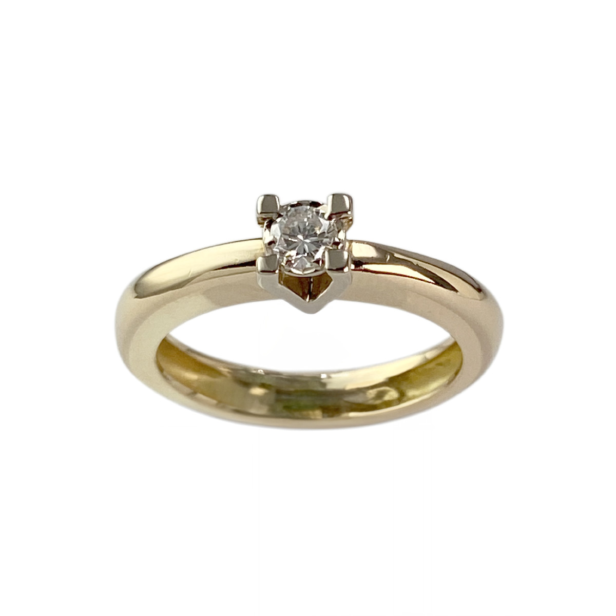 Second-hand gold 750 yellow diamond ring