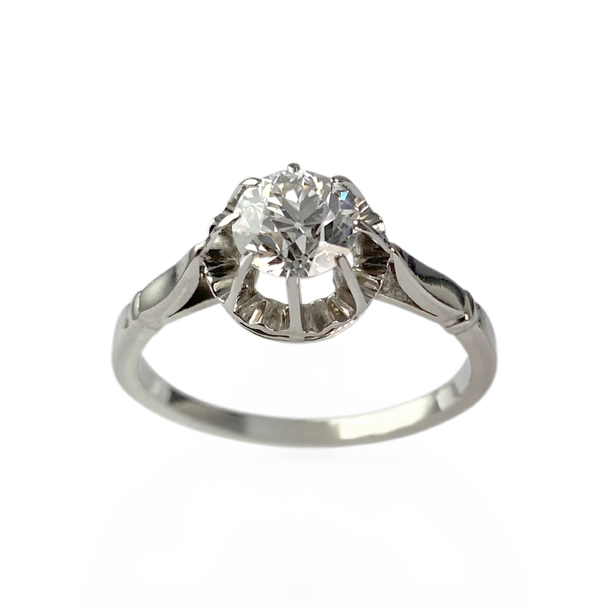 Solitaire d'occasion platine gris diamant
