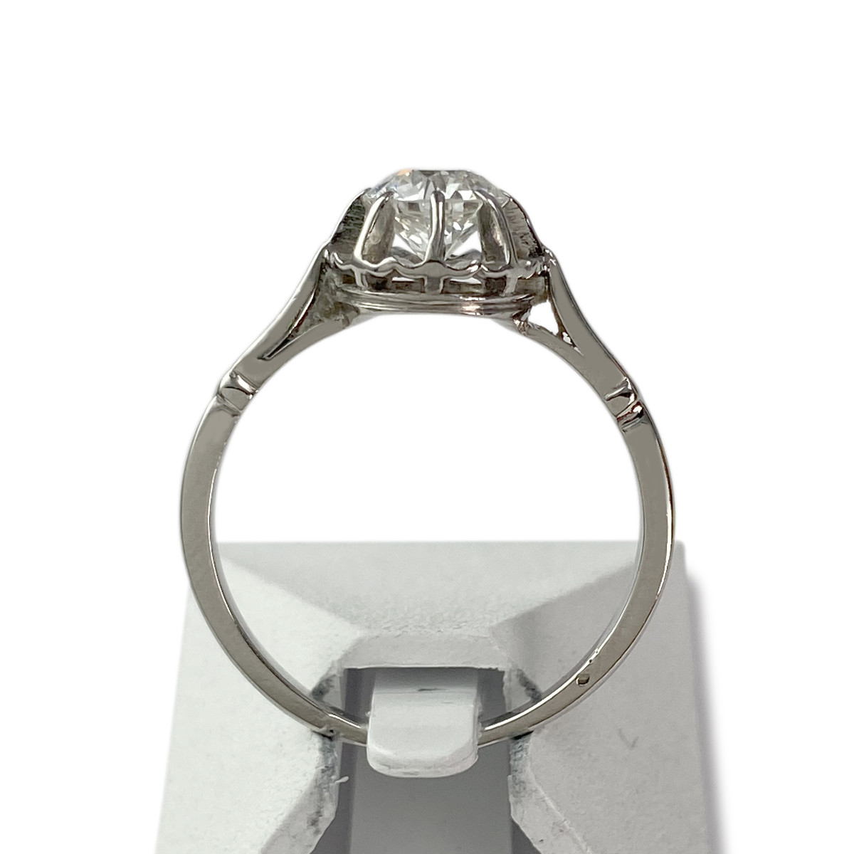 Solitaire d'occasion platine gris diamant - vue 3
