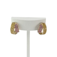 Créoles d'occasion or 750 jaune saphir jaune saphir rose