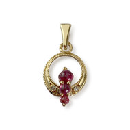 Pendentif d'occasion or 750 jaune rubis diamant